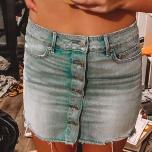 button-up jean skirt